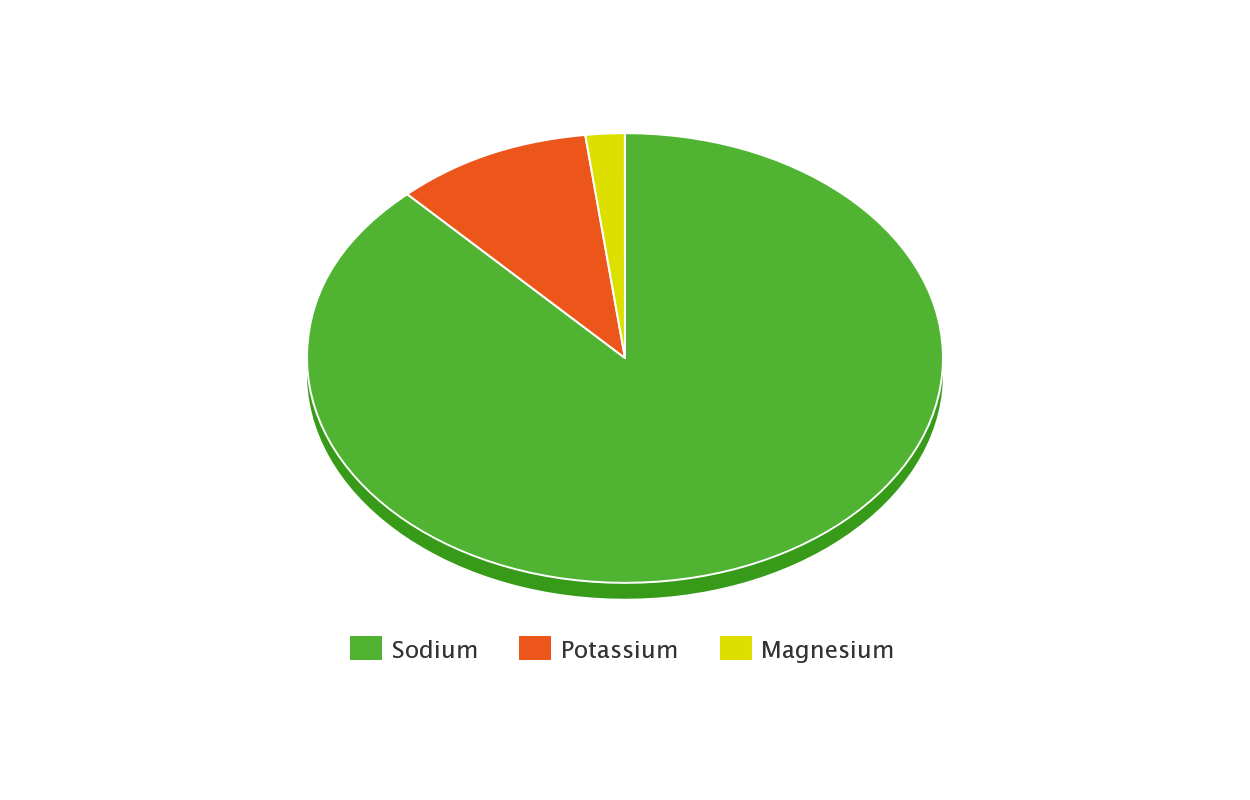 sodium, potassium, magnesium pie chart