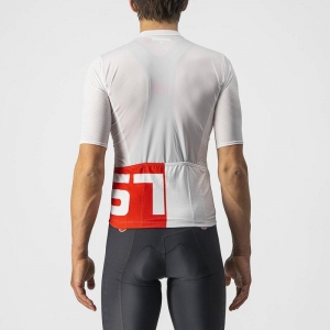 CASTELLI DOWNTOWN JERSEY WHITE & RED