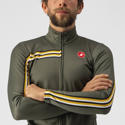 CASTELLI UNLIMITED THERMAL JERSEY MILITARY GREEN/GOLDENROD