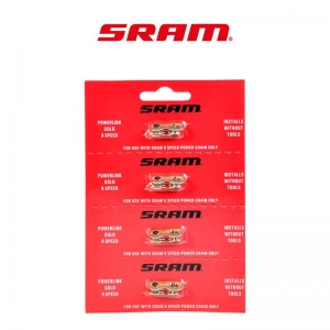 SRAM CHAIN CONNECTOR POWER LINK 9SPD GOLD (4PC CARD)